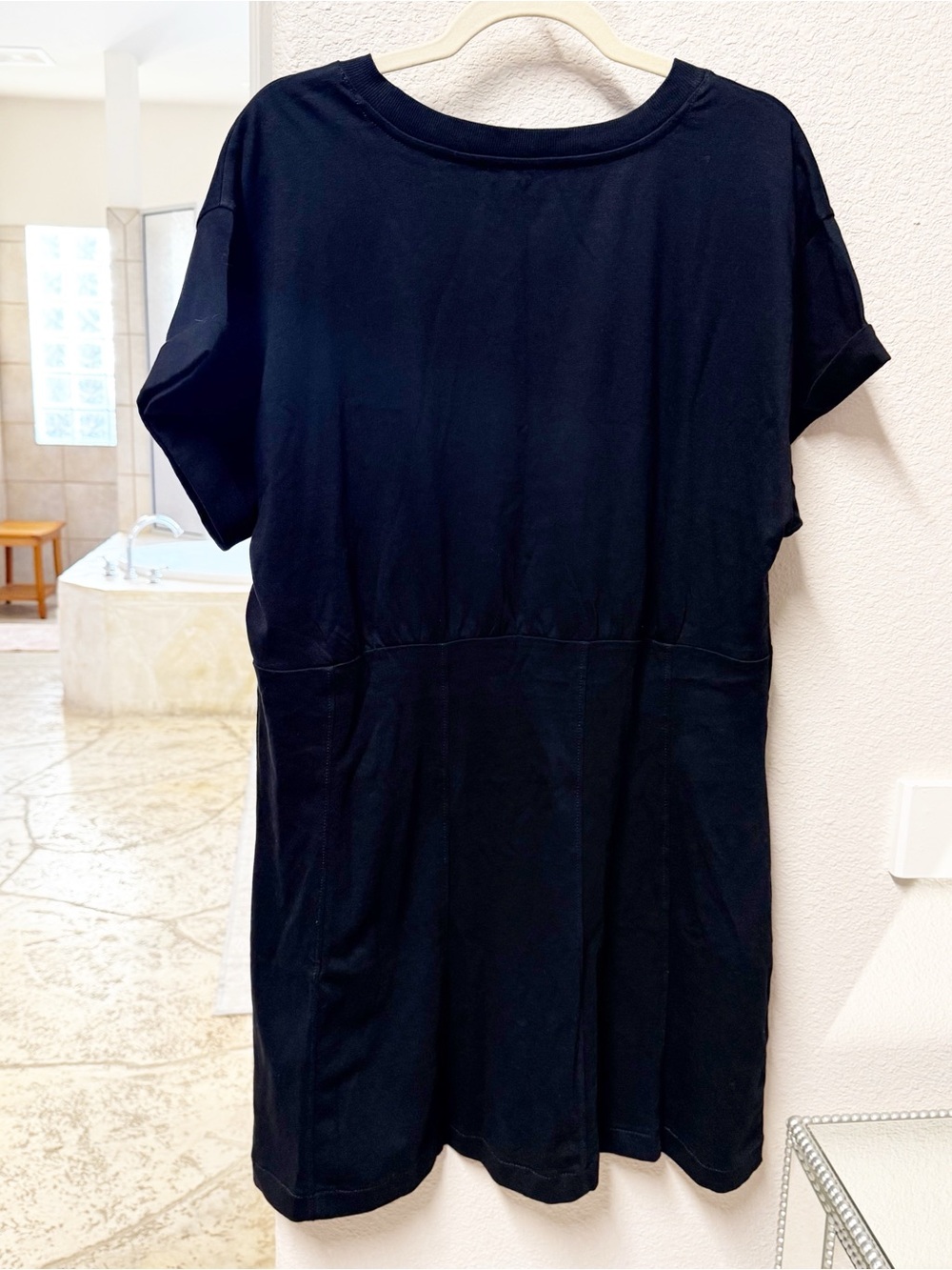 NEW Loft Seamed Mini Tee Dress Black XL NWT - Picture 5 of 5